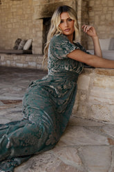 Leslie Velvet Maxi Dress | Sage + Silver